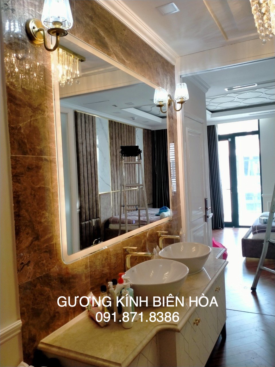 Gương nhà tắm cao cấp đèn led Biên Hòa Đồng Nai