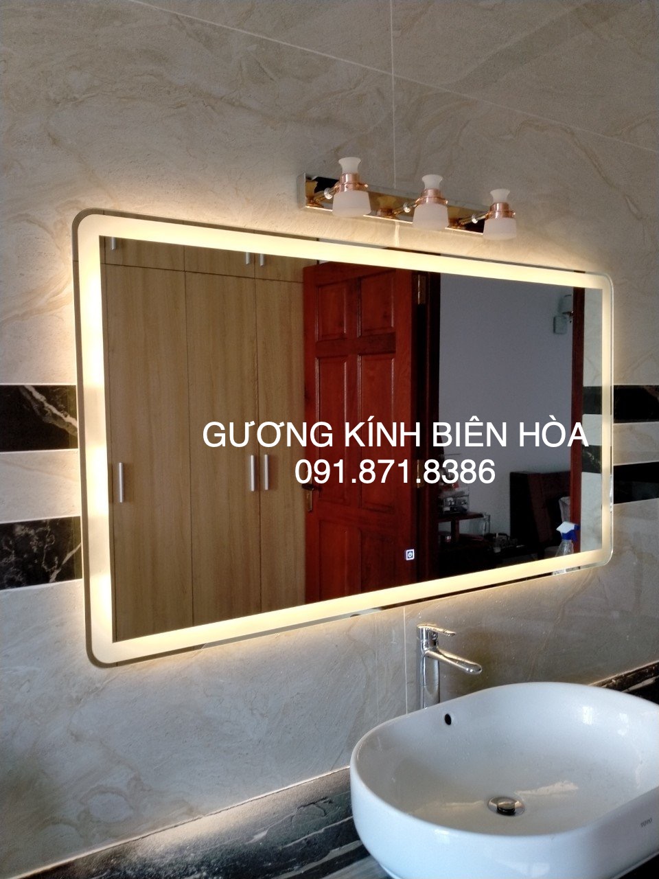 Gương treo phòng tắm đèn led Biên Hòa Đồng Nai